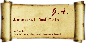 Janecskai Amázia névjegykártya